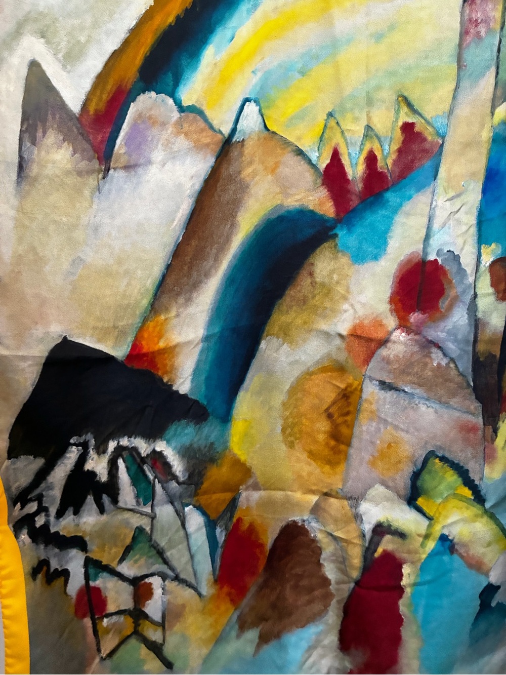 Peggy Guggenheim Collection Abstract Multicolor Silk Art Scarf